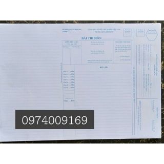 Giấy thi a3 (100 tờ) chuẩn theo mẫu của bộ GD&DT