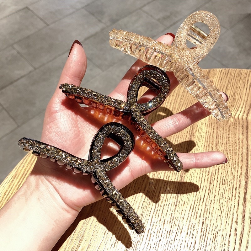 Cặp tóc ngoặm Hàn Quốc đính hạt sáng