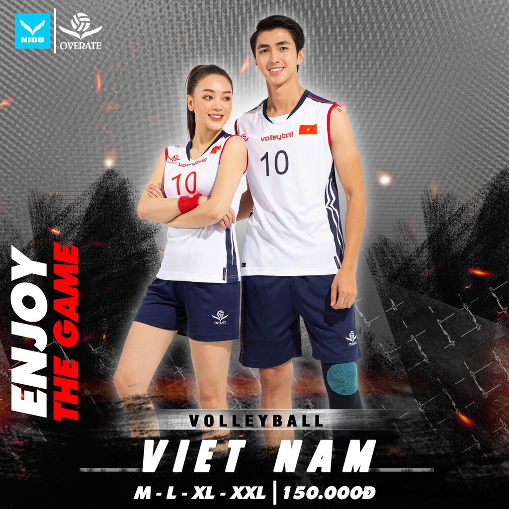 Bộ bóng chuyền nam nữ 05 màu mới Overate - In tên số miễn phí