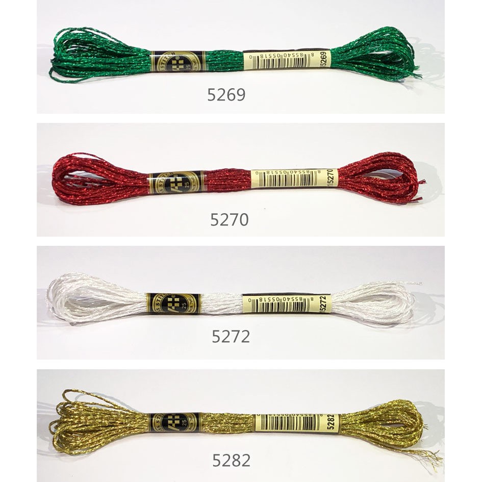 Bộ 19 Cuộn Chỉ Thêu Kim Tuyến Nhiều Màu Sắc