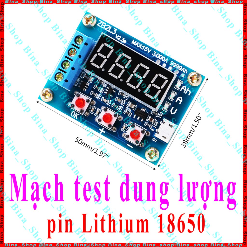 Mạch test ZB2L3 / HW-586 test dung lượng pin Lithium Li-ion 18650