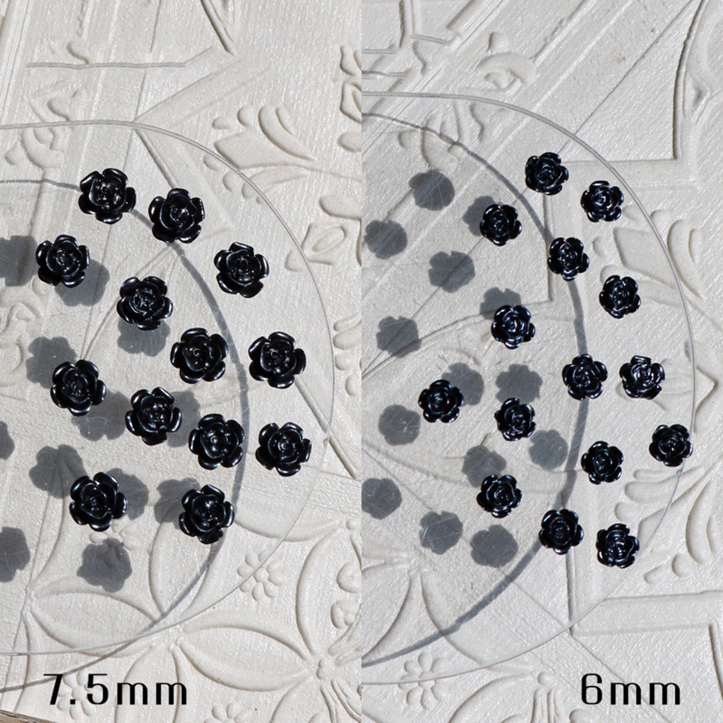 Túi 50 Bông Hoa Trà Đen Nhẹ Ba Chiều Tinh Tế Trang Trí Móng Tay Cho Nữ