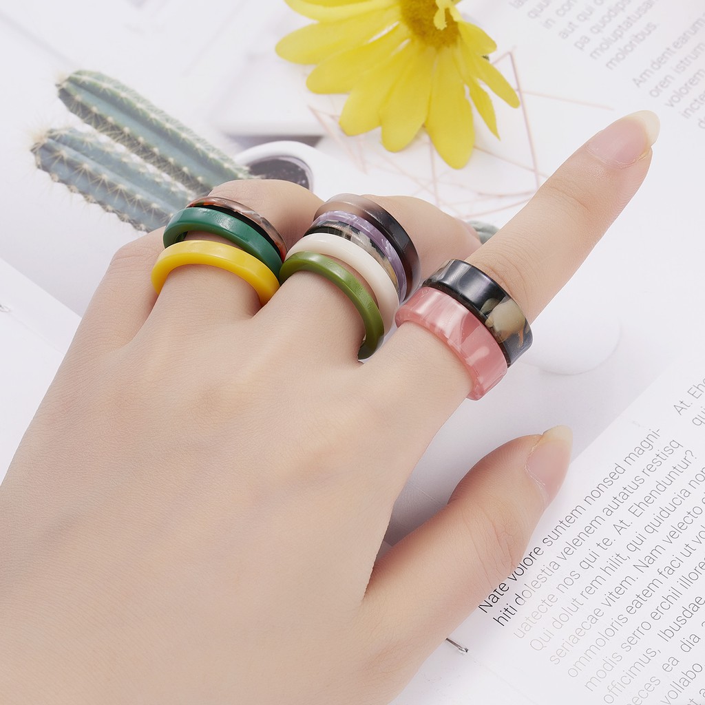 Bộ 10 Nhẫn Nhiều Kích Cỡ 7-8 Có Thể Điều Chỉnh Kích Cỡ