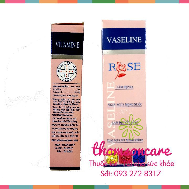 Vaseline Rose làm đẹp da - Ngăn ngừa nứt nẻ, khô da - Làm dịu vết bỏng Chính hãng