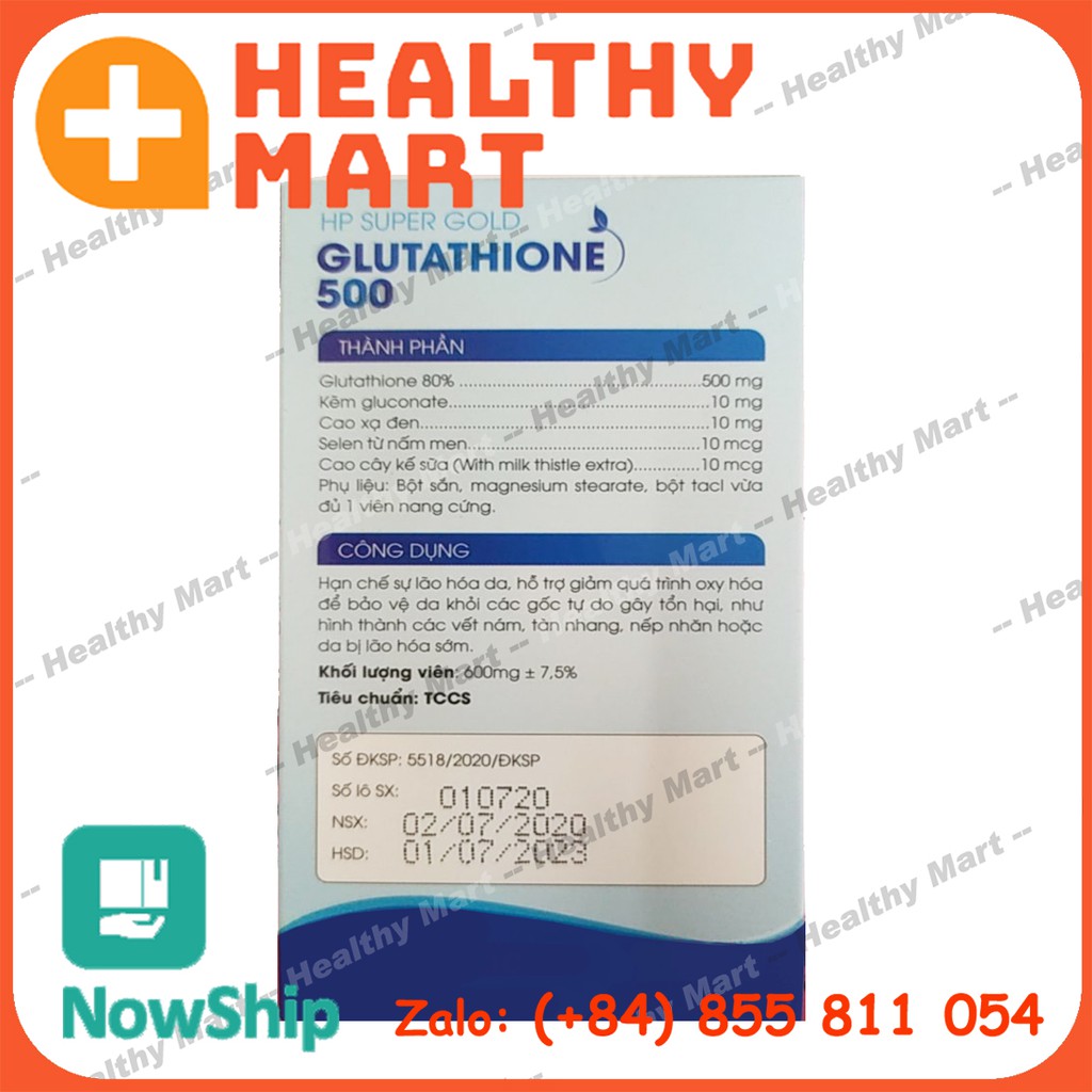 ✔️️️GLUTATHIONE 500+ Viên Uống Mờ Nám, Đẹp Da