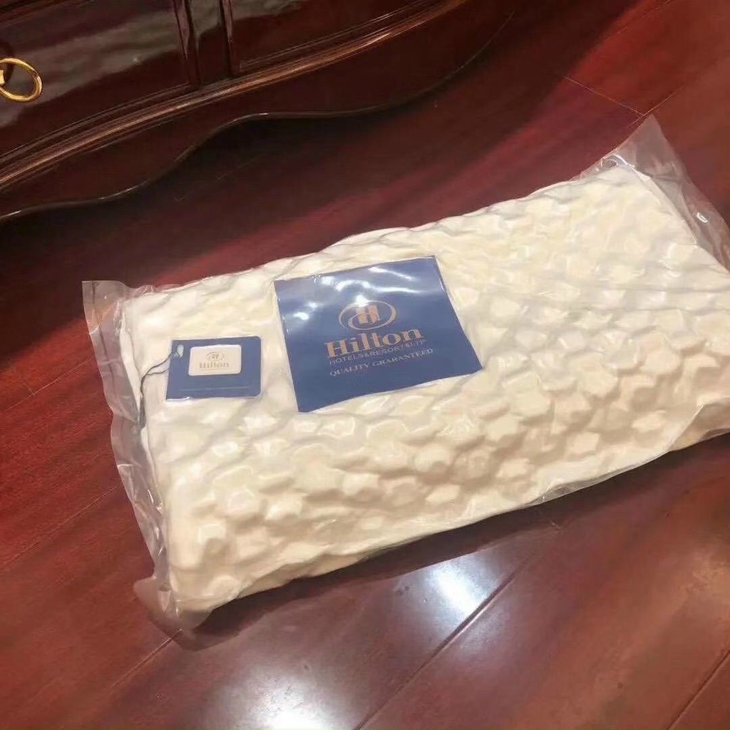 Gối Cao Su Non HILTON Cao Cấp Siêu Êm Ái - Ngủ Ngon - Chống Đau Nhức Mỏi Vai Gáy- Có Video Ảnh Thật