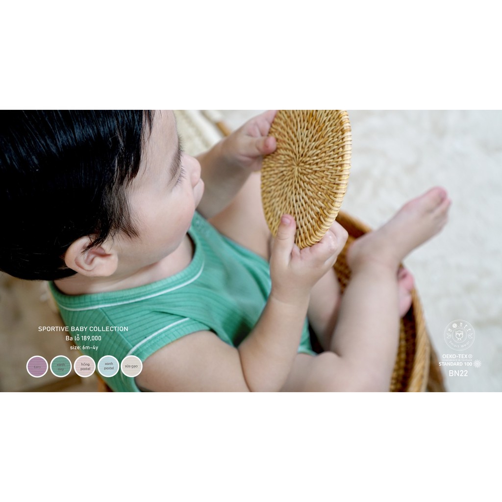 Bộ ba lỗ HRNEE dáng thể thao