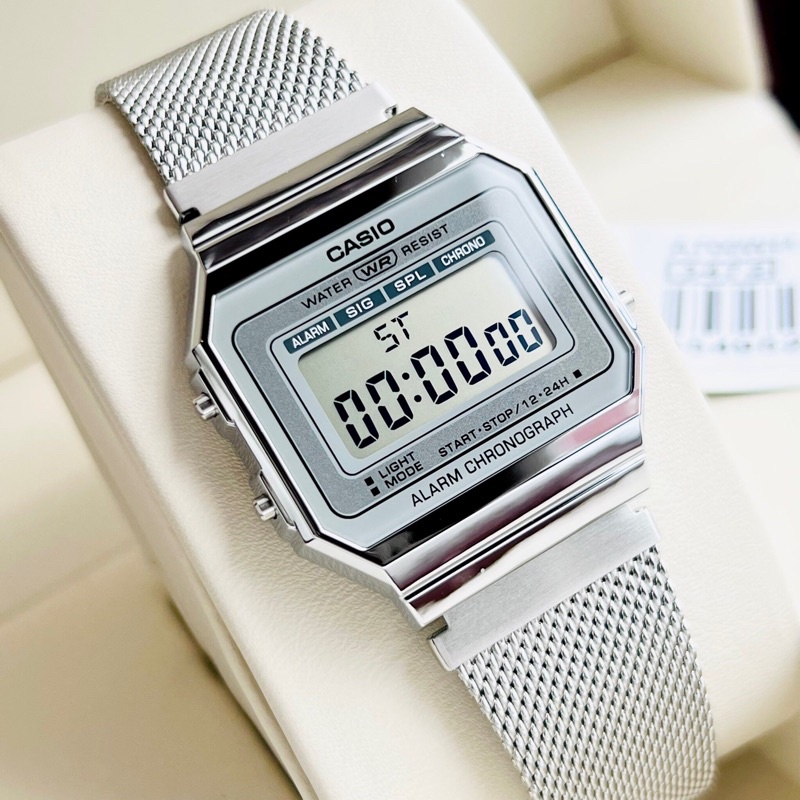 Đồng hồ đôi điện tử nam nữ dây thép Casio A700WM-7A và LA670WEM-7A