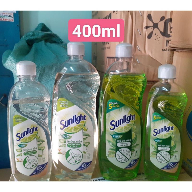 Nước Rửa Chén SUNLIGHT Matcha Trà Xanh Nhật Khử Mùi Tanh Chai 400ml