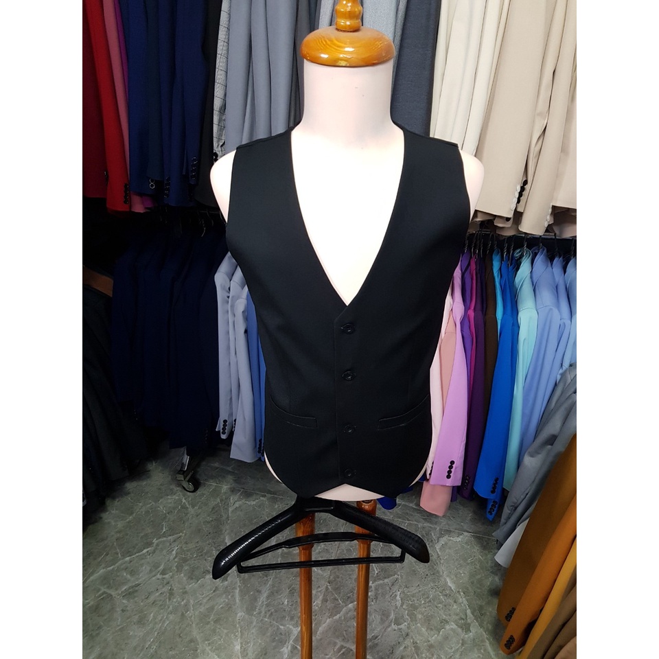 Áo gile đen nam ôm body trẻ trung năng động chất liệu vải mềm mỏng