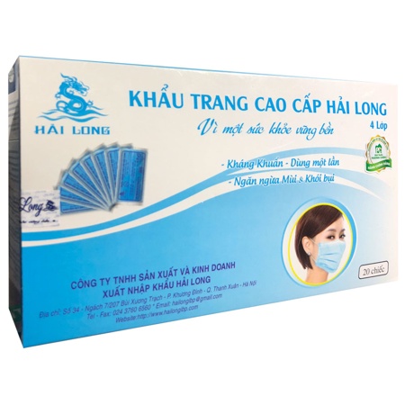 Khẩu trang y tế Hải Long 4 lớp kháng khuẩn, chống bụi mịn