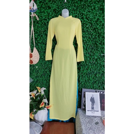 Thanh lý bộ áo dài voan vàng eo dưới 75cm.