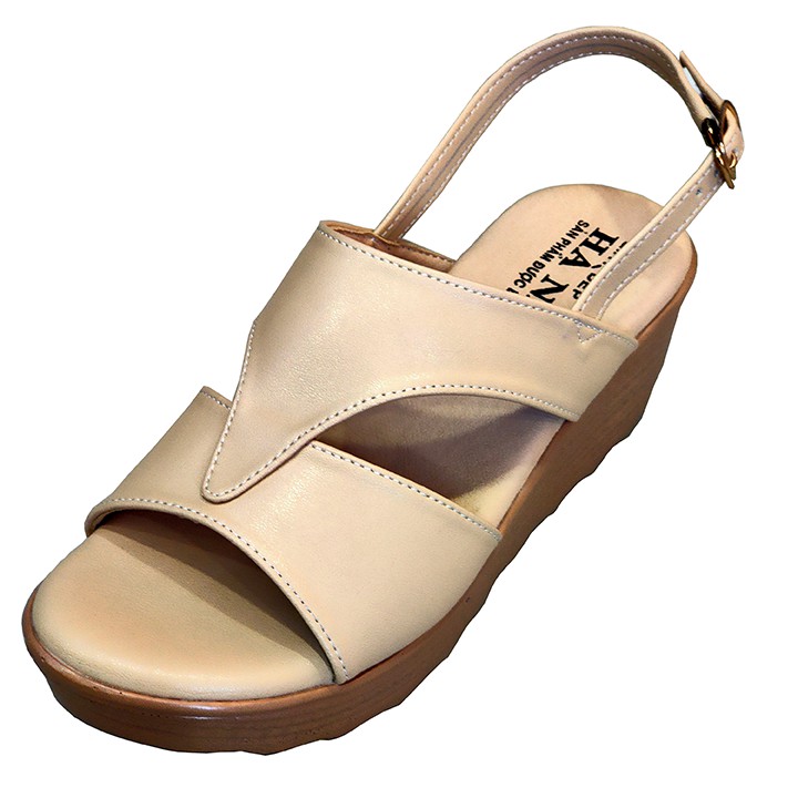 Giày sandal nữ đế xuồng 7cm HÀ NAM thời trang da bò thật cao cấp DNU2025