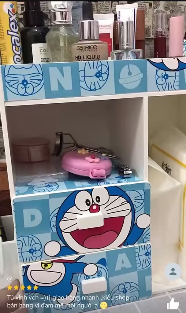 Tủ mini đựng mỹ phẩm doraemon , đựng đồ trang điểm tiện dụng | BigBuy360 - bigbuy360.vn