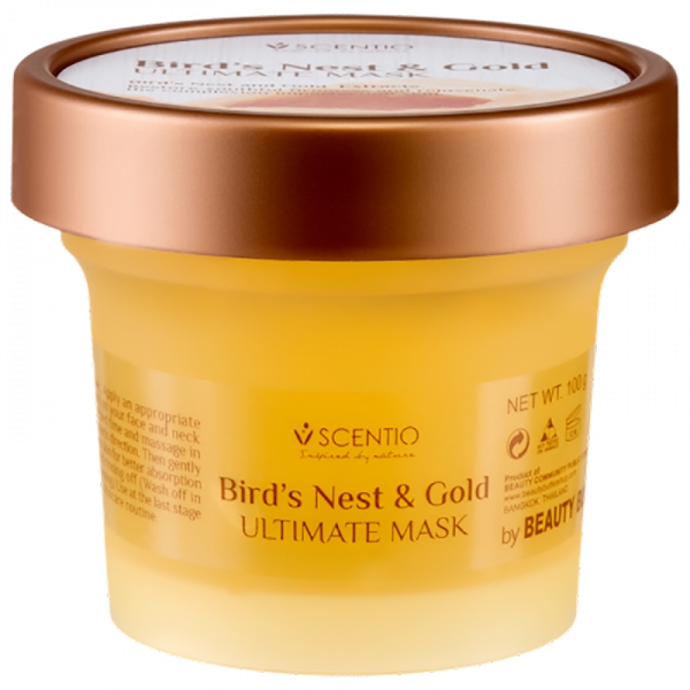 Mặt Nạ Tổ Yến Scentio Bird's Nest &amp; Gold Ultimate Mask 100g Thái Lan [Tặng kèm Lotion Hokkaido]