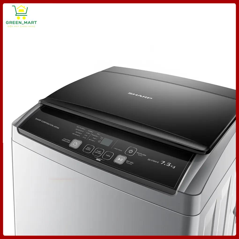 Máy giặt Sharp ES-Y75HV-S | Máy giặt Y75HV Cửa trên lồng đứng 7.5Kg công suất 145W | Bảo hành chính hãng