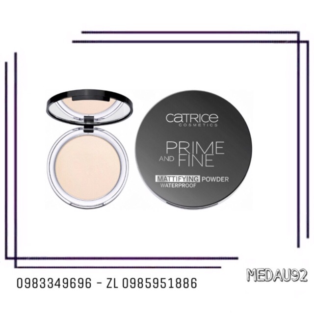 Phấn phủ Catrice Prime & Fine Waterproof Mattifying Powder