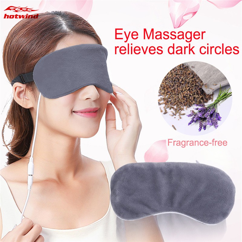 Đệm che mắt massage làm ấm bằng bông có dây sạc USB kích thước 21.5x9cm