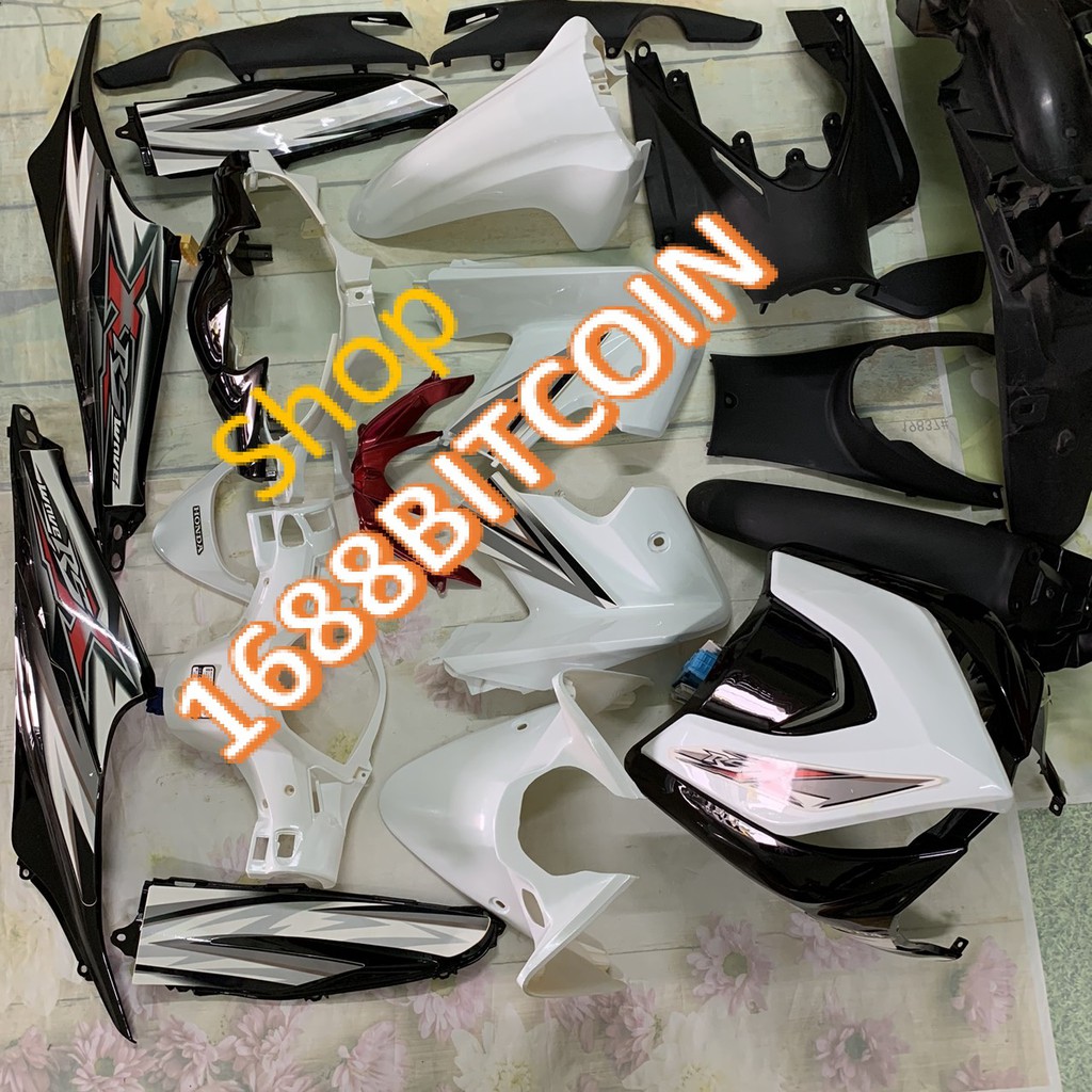 Bộ Dàn áo xe wave RSX 110 đời  2010 đến 2011 Màu Trắng Đen - nhựa trắng nguyên sinh ABS  cao cấp