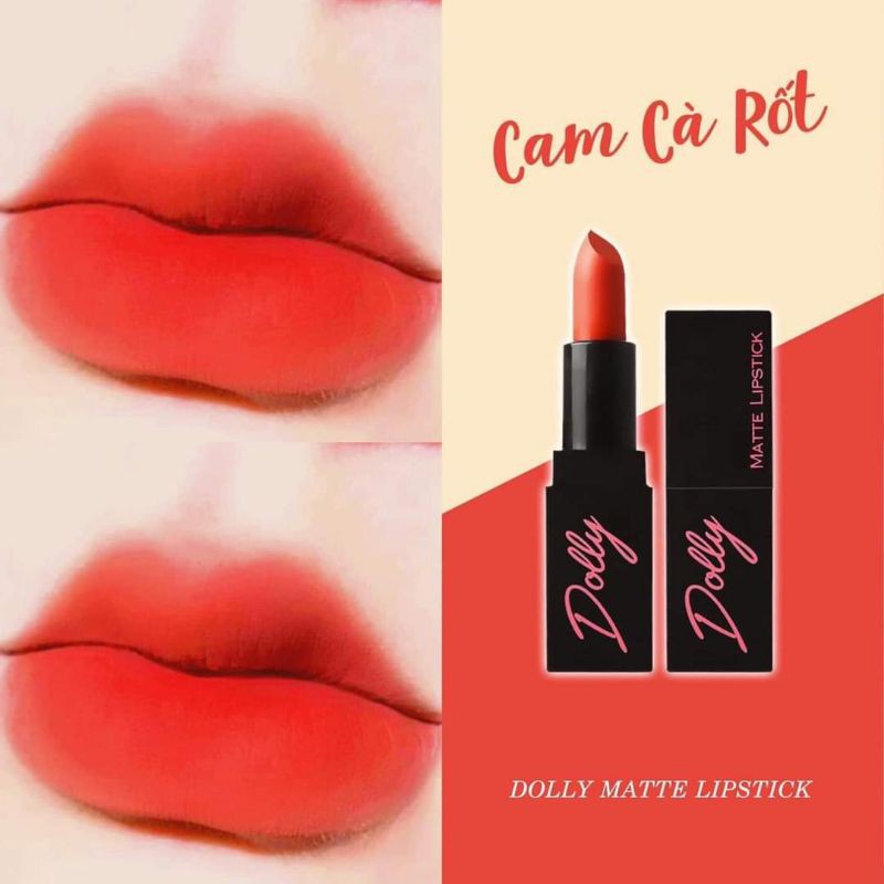 [Cam Cà Rốt] Son  Sáp Phủ Phấn Dolly Không Chì Màu Cam Cà Rốt | BigBuy360 - bigbuy360.vn