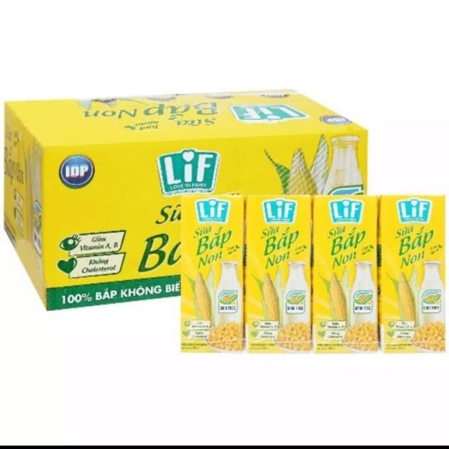 Thùng sữa Lif bắp non 180ml 24 hộp