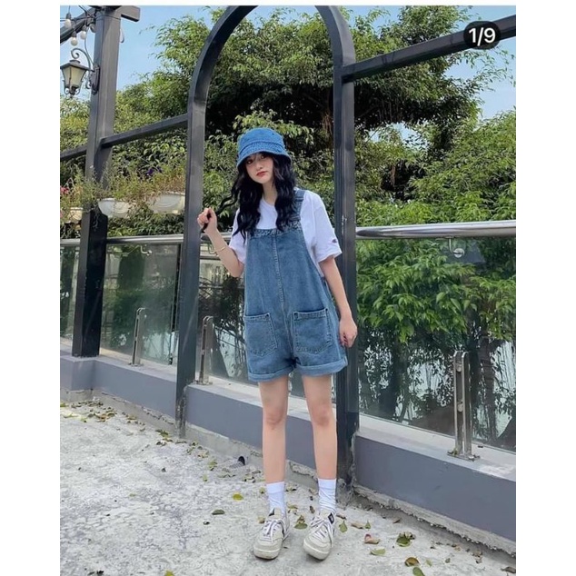 [SIZE S/M/L] YẾM BÒ NỮ NGẮN SUÔNG ❤ FREESHIP ❤ Yếm quần bò jeans nữ ngắn suông ulzzang | BigBuy360 - bigbuy360.vn