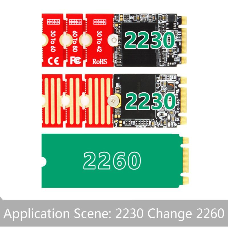 Cạc Chuyển Đổi M2 M2Plus Ngff Nvme M.2 Nối Dài 2230, 2242, 2260, 2280 M2