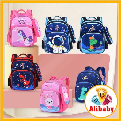 Balo đi học cho bé cấp 1 cỡ lớn chống thấm nước độ bền cao tặng hộp bút  E452