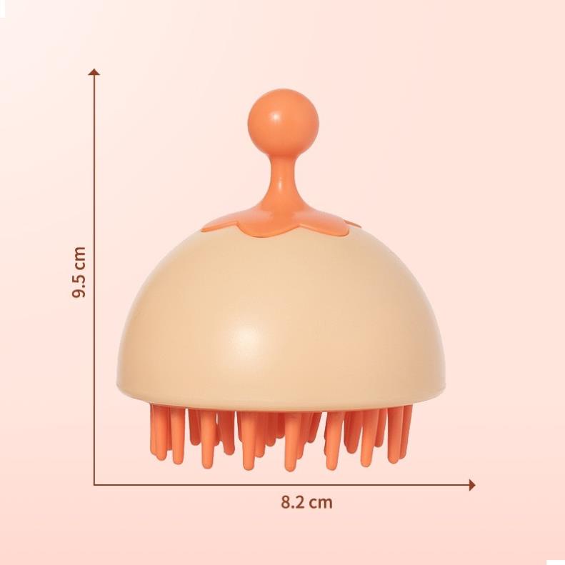 Bàn chải gội đầu silicon mềm có túi khi bảo vệ tóc và giúp thư giãn da đầu - K04