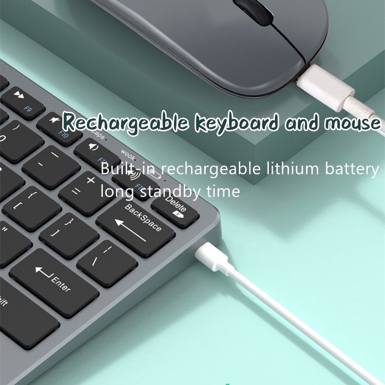 Bộ Bàn Phím Và Chuột Không Dây 3 Chế Độ 78 Phím Có Thể Sạc Lại Cho Laptop PC Notebook