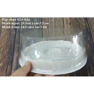 50 HỘP NHỰA ĐỰNG BÁNH ĐẾ TRẮNG H25 NẮP THẤP