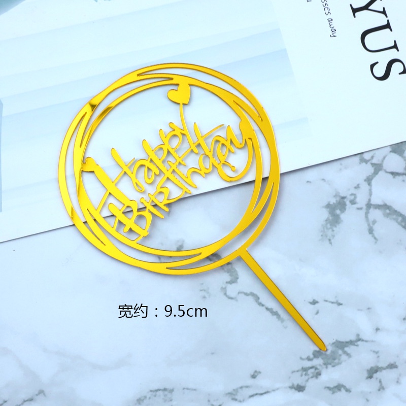 Que cắm chữ Mica trang trí bánh 'chúc mừng sinh nhật, HAPPY BIRTHDAY' - Pepper26 Shop