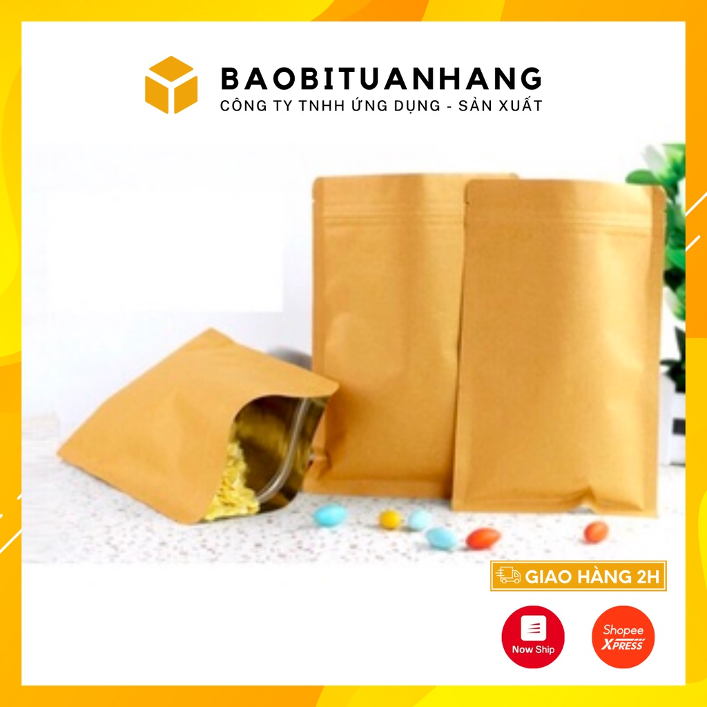 Túi zíp giấy kraft 3 biên