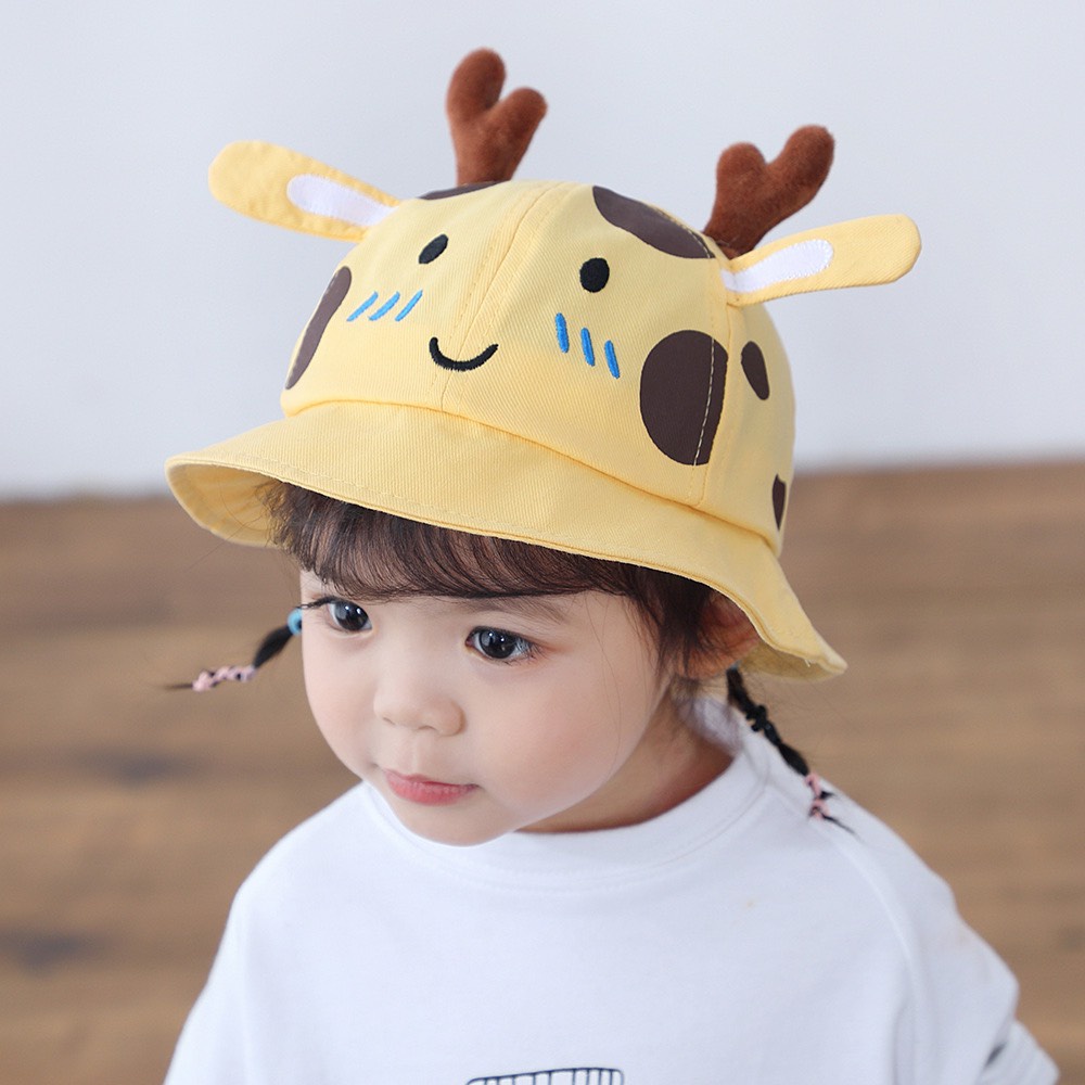 Mũ bucket hình con bò siêu cute tai sừng dành cho bé