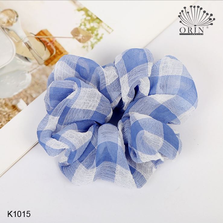 Cột tóc, buộc tóc vải scrunchies sọc caro HOT TREND Orin K1015 K1016 K1017 K1018 K1019 K1020