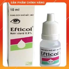 Nước Muối Sinh Lý EFTICOL-Hỗ trợ trị nghẹt mũi, sổ mũi, viêm mũi do dị ứng,Nhỏ mắt hoặc rửa mắt, chống kích ứng mắt