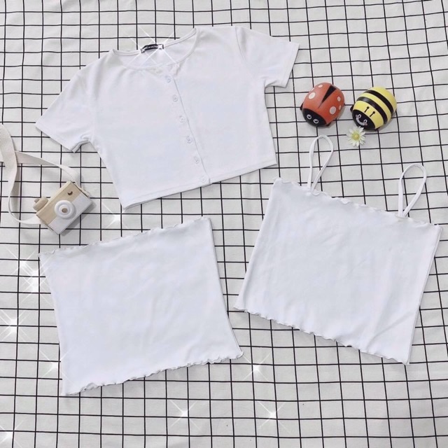 Áo Croptop Ống Trơn Cuốn Biên/TubeTop Basic Cuốn Biên Clip Thật