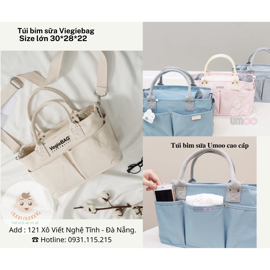 Túi bỉm sữa umoo chính hãng cao cấp cho mẹ bé