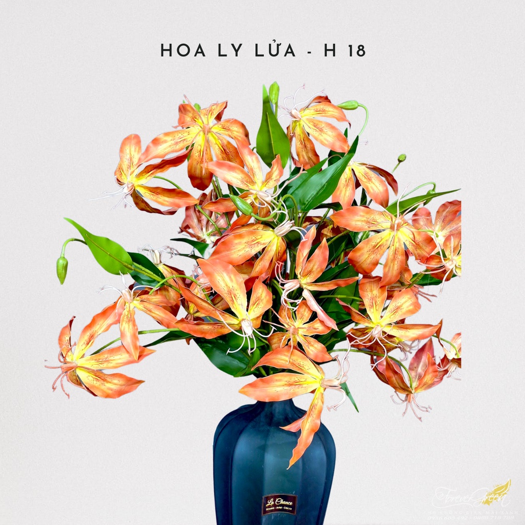 Hoa Ly Lửa Chất Su _ Hoa Ly Lửa Màu Cam Giả Trang Trí Cao Cấp