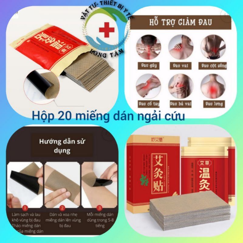 Miếng Dán Ngải Cứu HỘP 20 MIẾNG Giảm Đau vùng cổ ,vai ,gáy Cực Nhanh Hiệu Quả
