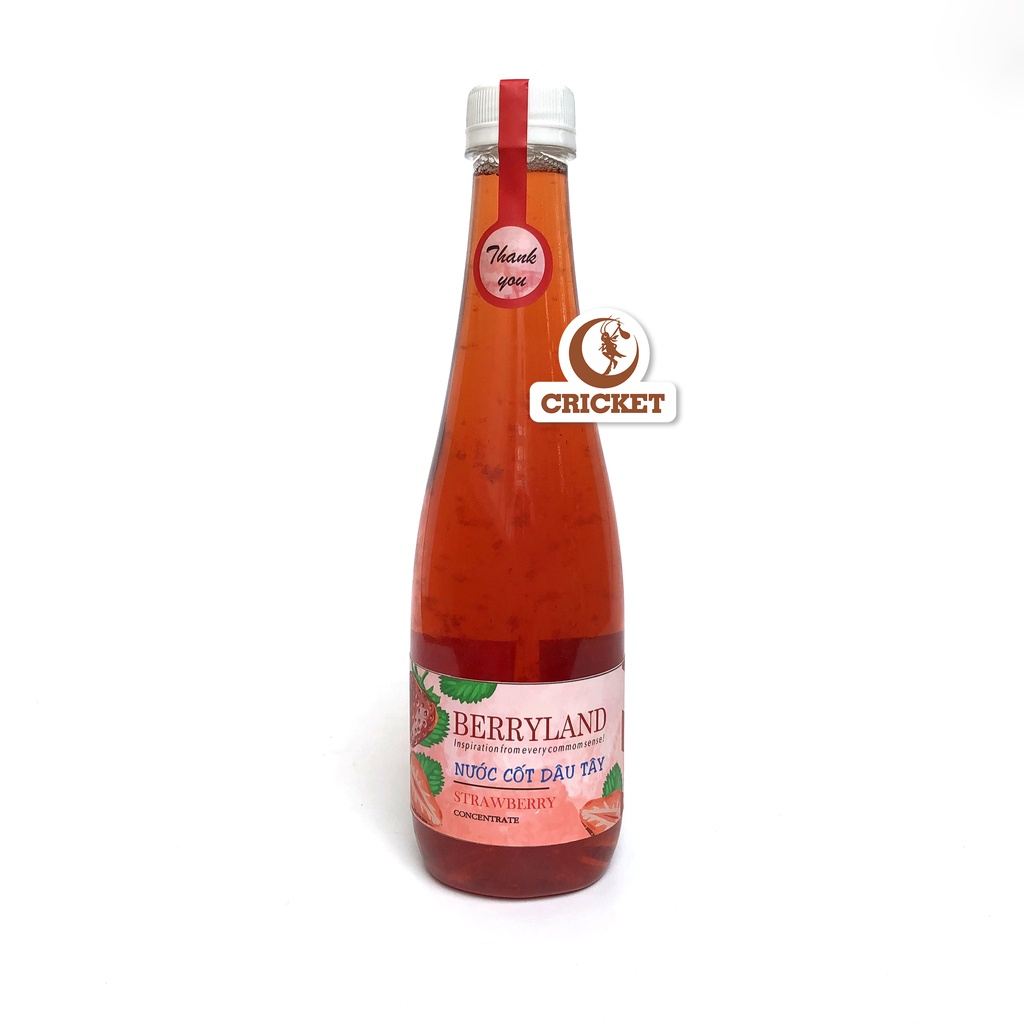 Nước Cốt Dâu Tây Berryland - 500ml - Nước ép dâu tây đậm đặc, thức uống cho mùa hè thanh mát