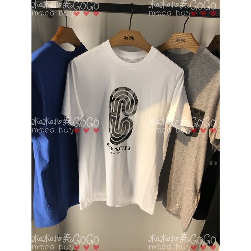 Áo Thun Cotton Ngắn Tay In LOGO COACH Thiết Kế Mới Năng Động Thời Trang Dành Cho Nam