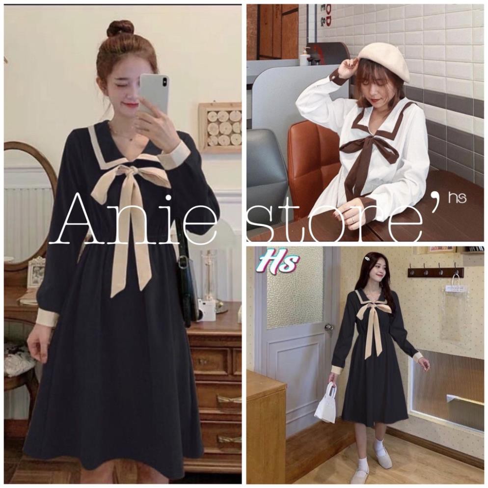 Đầm Nữ Thủy Thủ Phối Màu, Váy Nữ Công Sở Có Nơ, Hàng Loại 1 | BigBuy360 - bigbuy360.vn