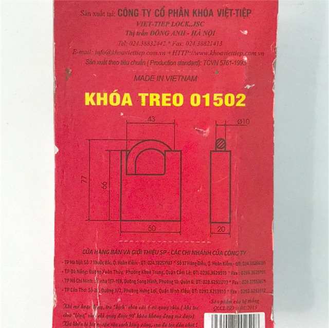 Ổ khoá 5 phân chống cắt Việt Tiệp 01502