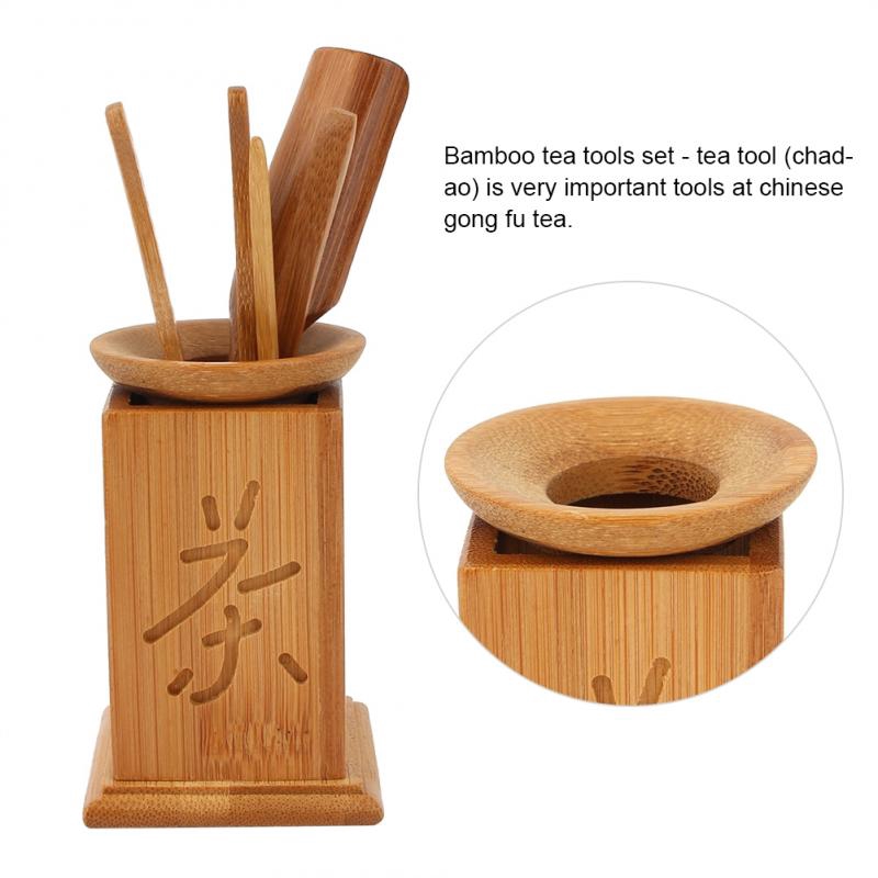 Bộ dụng cụ pha trà đạo bằng tre cơ bản chuyên chất lượng tốt