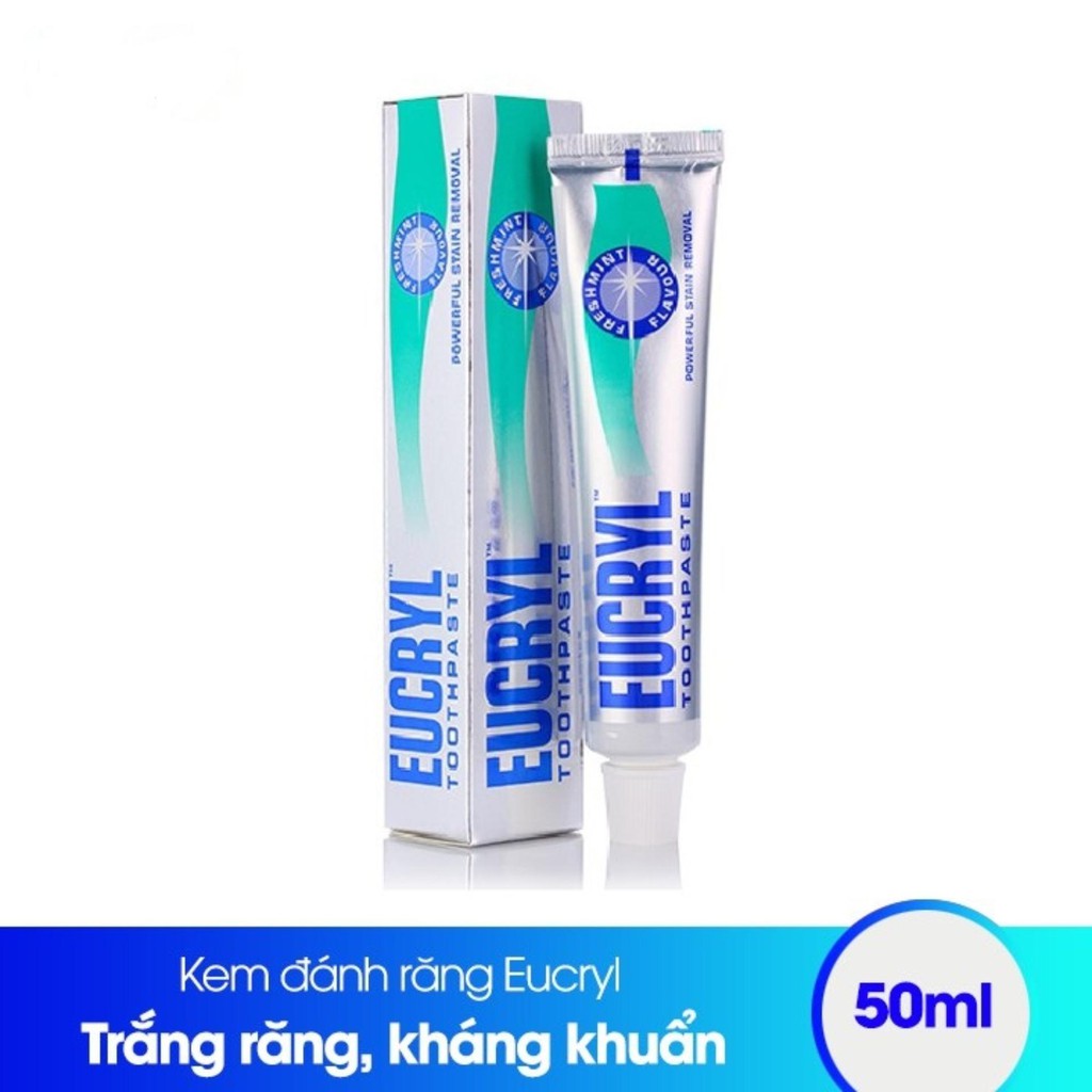 [CHÍNH HÃNG] Kem Đánh Răng Làm Trắng Răng Hương Bạc Hà Eucryl Tooth Paste Freshmint 50ml