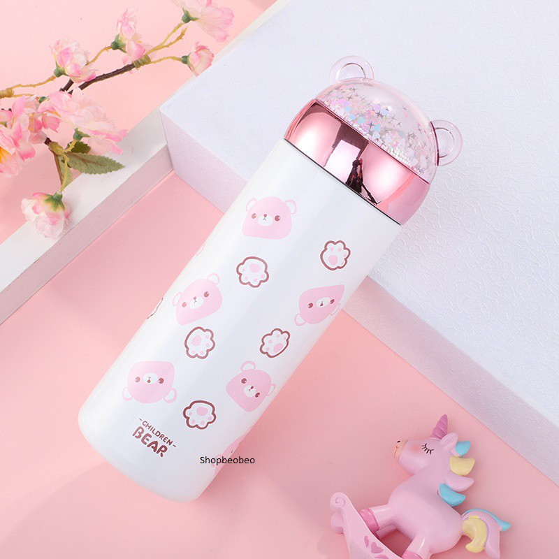 BÌNH GIỮ NHIỆT GẤU DỄ THƯƠNG - BÌNH INOX 304 CUTE - BÌNH NƯỚC CUTE TIỆN LỢI GIỮ NHIỆT 24H CỐC STARBUCKS