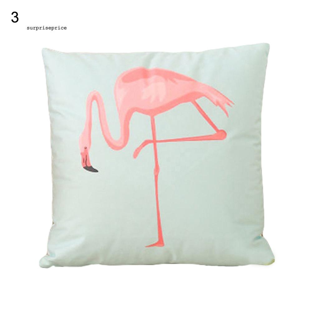 Áo gối khổ vuông 45cm X 45cm in họa tiết chim hồng hạc trang nhã