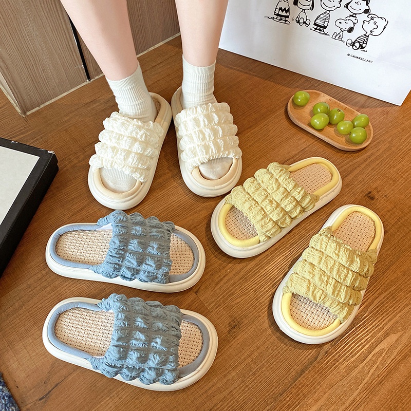 có hàng sẵn Dép Đi Trong Nhà Chất Liệu Cotton Lanh Phong Cách Nhật Bản Cho Cặp Đôi TTH345