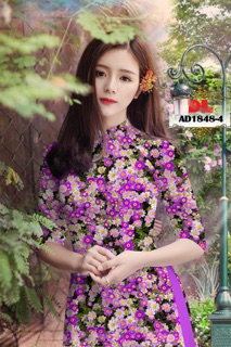 Vải áo dài hoa cúc